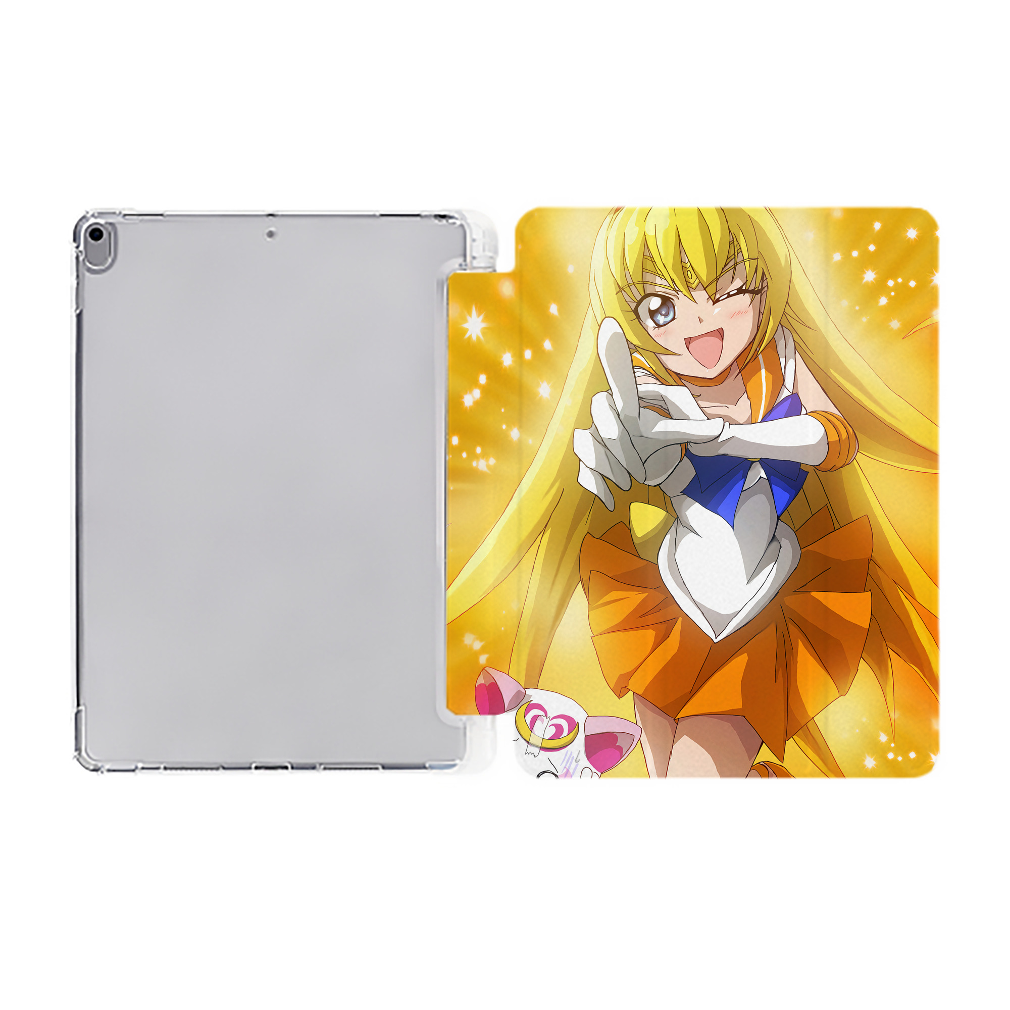 （画像用） 美少女戦士セーラームーン Sailor Moon IPad ケース ペン収納付き 三つ折りスタンド PUレザー×シリコン 対応機種9.5/10.5/10.9インチ